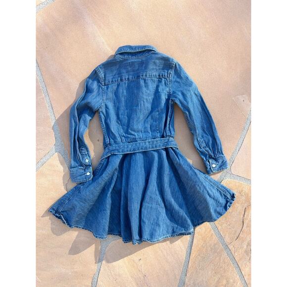 Polo Ralph Lauren Dress Denim Toddler Size 5 Blue Long Sleeve Youth Girls - Picture 3 of 3